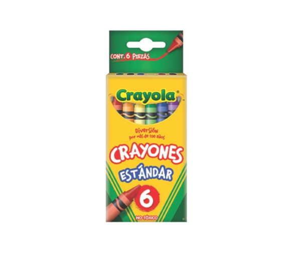 Colores Crayola de Cera con 6 Estándar