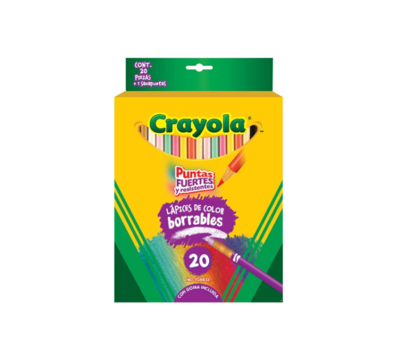 Colores Crayola de Madera Borrables con 20